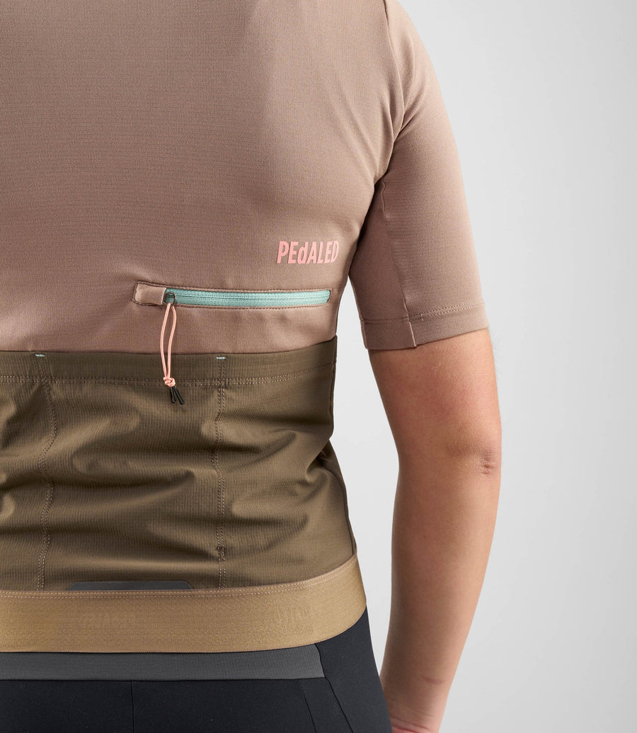 Pedaled Odyssey Merino Women's Jersey Radtrikot Brown