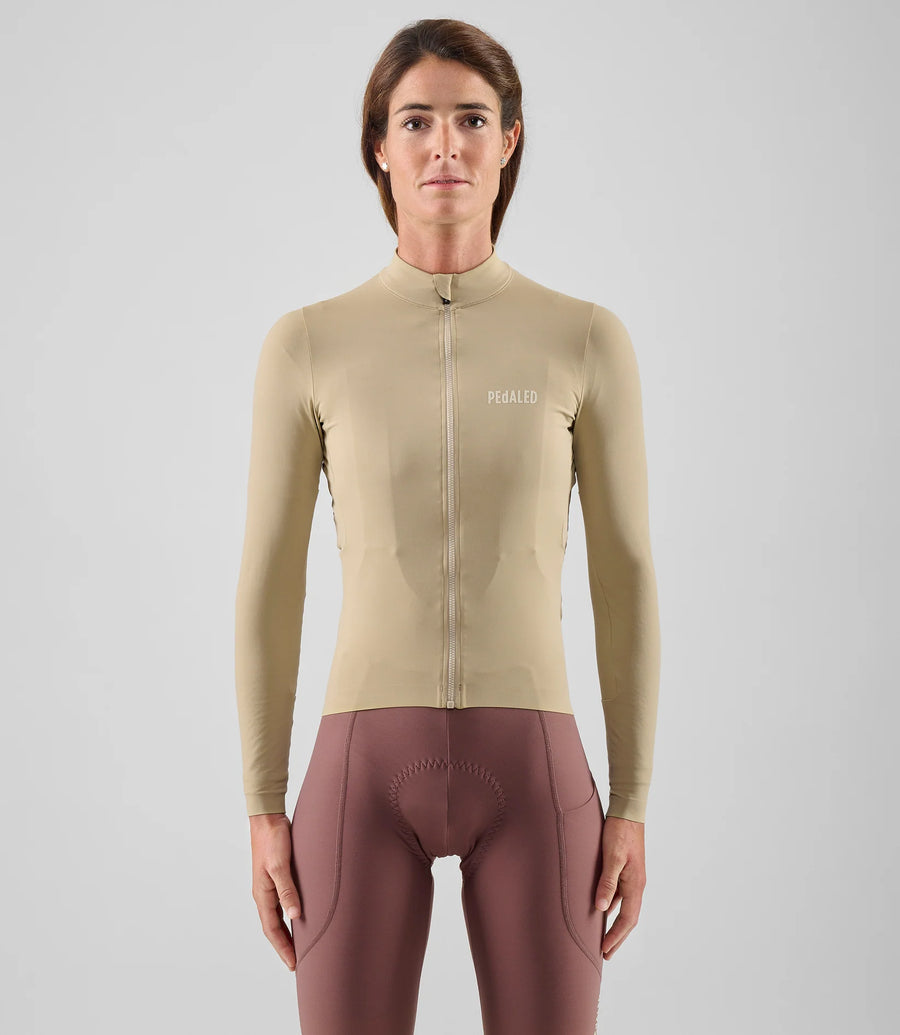Pedaled Element Women's Long Sleeve Jersey Radtrikot langarm Beige