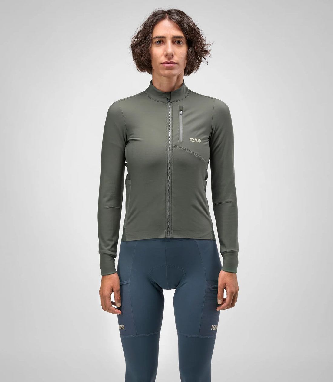 Pedaled Odyssey Women's Long Sleeve Jersey Radtrikot langarm Charcoal Gray