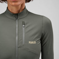 Pedaled Odyssey Women's Long Sleeve Jersey Radtrikot langarm Charcoal Gray
