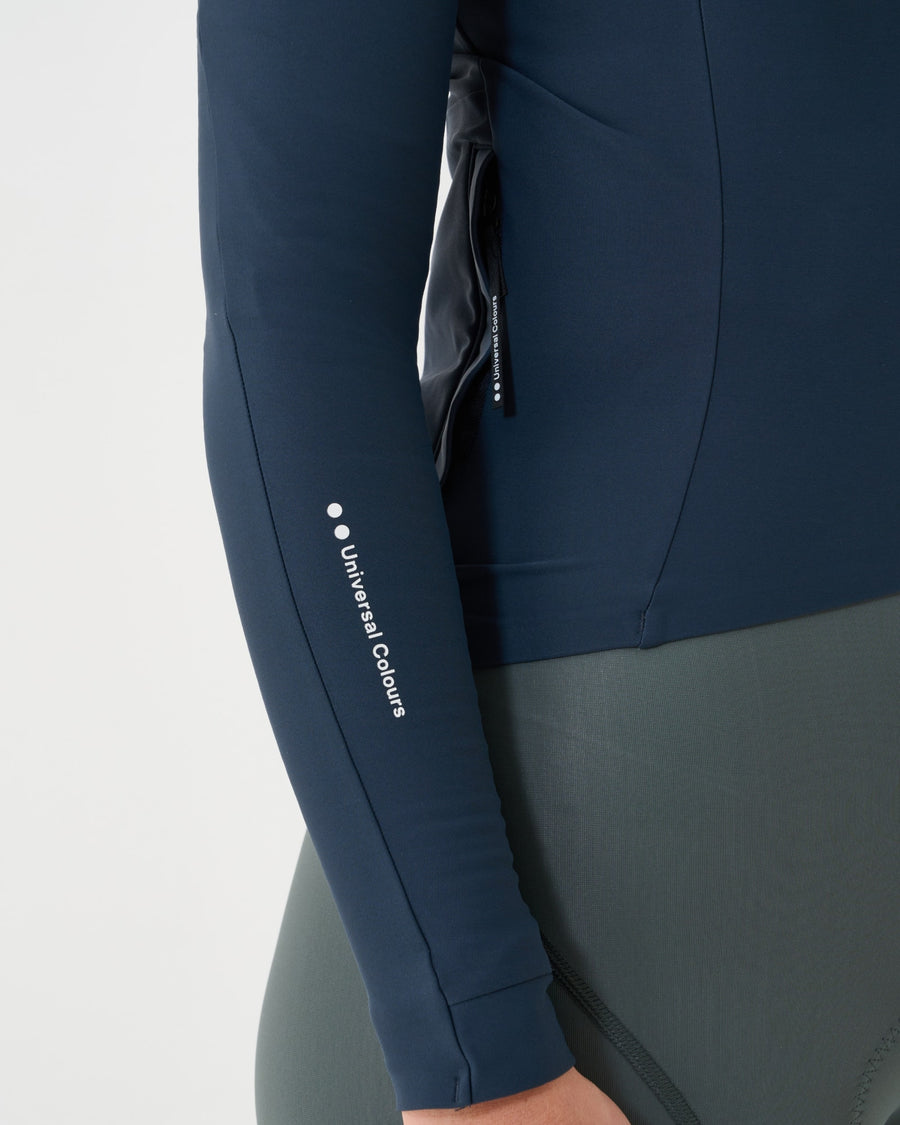 Universal Colours Womens Mono Long Sleeve Jersey Radtrikot langarm Eclipse Navy