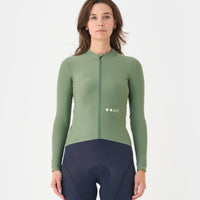 Universal Colours Womens Mono Long Sleeve Jersey Radtrikot langarm Verdant Ash