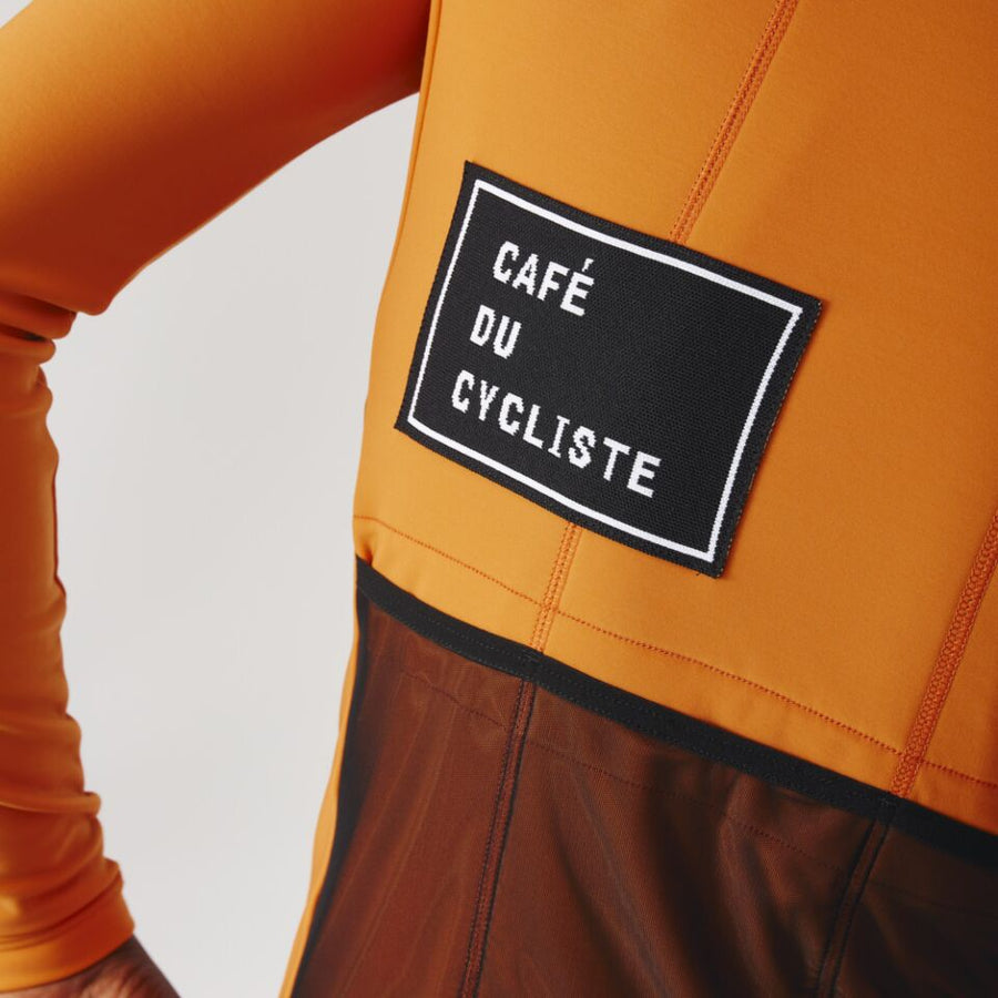 Café du Cycliste Audrey Men's Long Sleeve Brushed Cycling Jersey Radtrikot Cinnamon