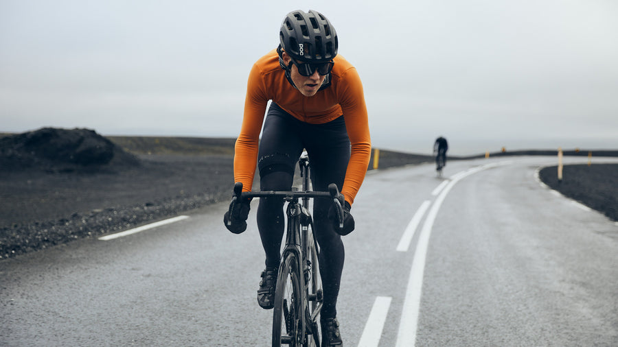Café du Cycliste Audrey Men's Long Sleeve Brushed Cycling Jersey Radtrikot Cinnamon