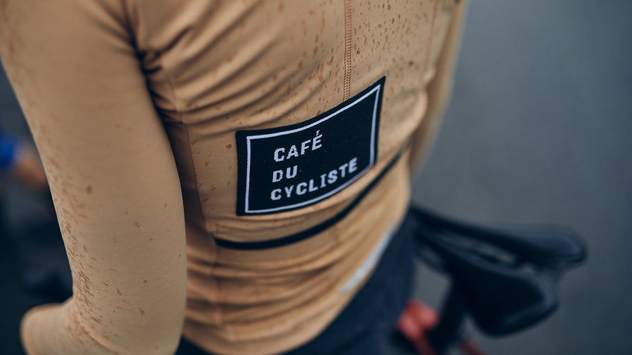 Café du Cycliste Audrey Women's Long Sleeve Brushed Cycling Jersey Radtrikot Beige