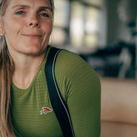 Café du Cycliste Coline Women's Three Season Base Layer Radunterhemd langarm Leaf Green