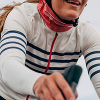 Café du Cycliste Claudette Women's Long Sleeve Merino Cycling Jersey Radtrikot White