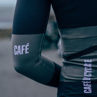 Café du Cycliste Costance Women's Long Sleeve Cycling Jersey Radtrikot Black / Avocado
