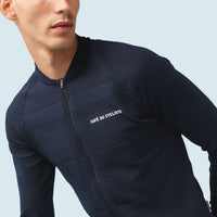 Café du Cycliste Corinne Men's Long Sleeve Three Season Textured Cycling Jersey Radtrikot Navy