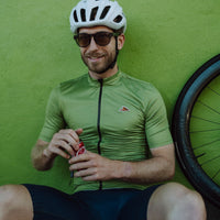 Café du Cycliste Fleurette V2 Men's Lightweight Cycling Jersey Radtrikot Cactus Green