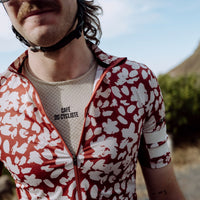 Maglia da ciclismo leggera Café du Cycliste Floriane da uomo con stampa sequoia