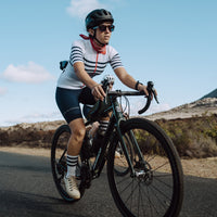 Maglia da ciclismo Café du Cycliste Mona da donna Superlight Audax bianca classica