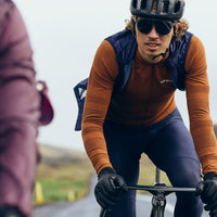 Café du Cycliste Corinne Men's Long Sleeve Textured Cycling Jersey Radtrikot Cinnamon