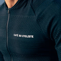 Café du Cycliste Corinne Men's Long Sleeve Three Season Textured Cycling Jersey Radtrikot Navy