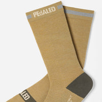 Pedaled Odyssey Merino Reflective Socks Merino Radsocken Light Green