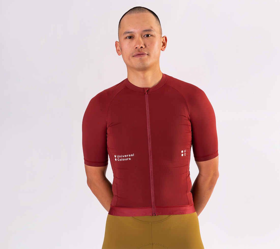 Universal Colours Mono Men's Short Sleeve Jersey Radtrikot Hampton Red