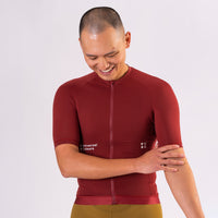 Universal Colours Mono Men's Short Sleeve Jersey Radtrikot Hampton Red