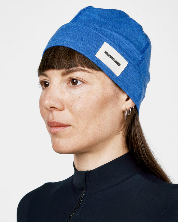 Fingerscrossed Unisex Merino Beanie Mütze Blue