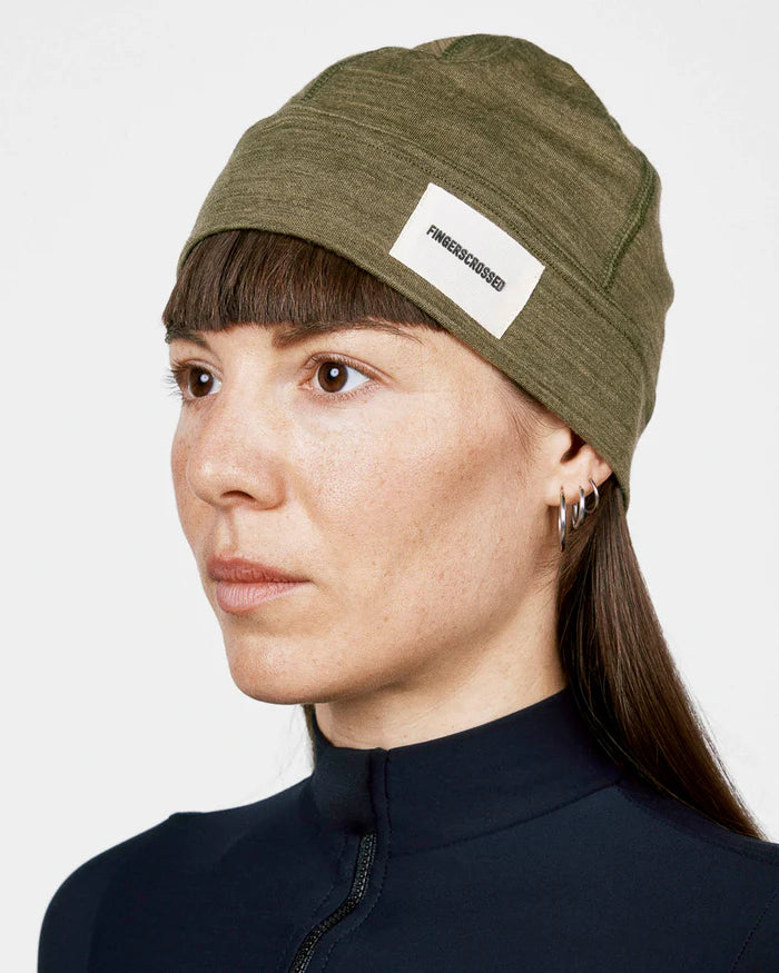 Fingerscrossed Unisex Merino Beanie Mütze Olive
