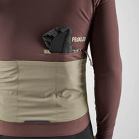 Pedaled Odyssey Hooded Long Sleeve Jersey Radtrikot langarm Brown