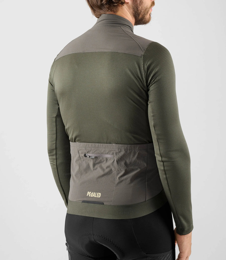 Pedaled Odyssey Windblock Merino Long Sleeve Jersey Radtrikot langarm Grey Ink