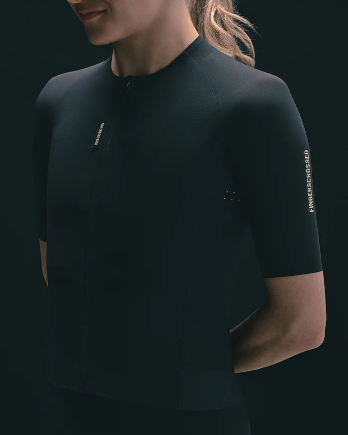 fahrradständer fingers crossed Fingercrossed Companion Jersey Women Radtrikot Black – VELART