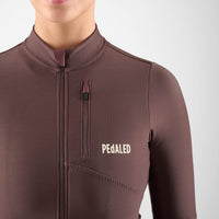 Pedaled Odyssey Women's Long Sleeve Jersey Radtrikot langarm Brown