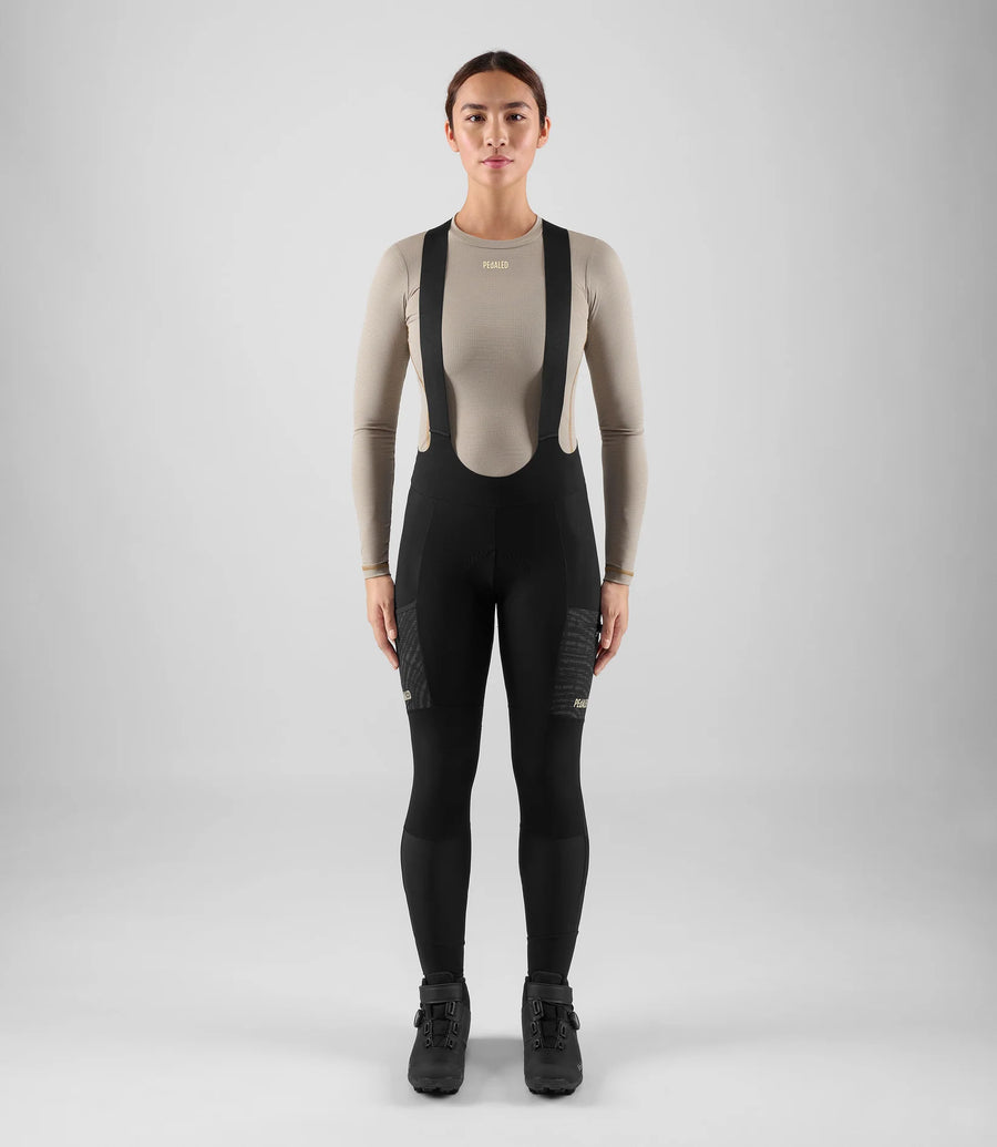 Pedaled Odyssey Women's Tight Thermo Trägerhose Black Green