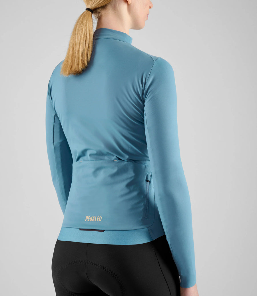 Pedaled Element Women's Long Sleeve Jersey Radtrikot langarm Light Blue