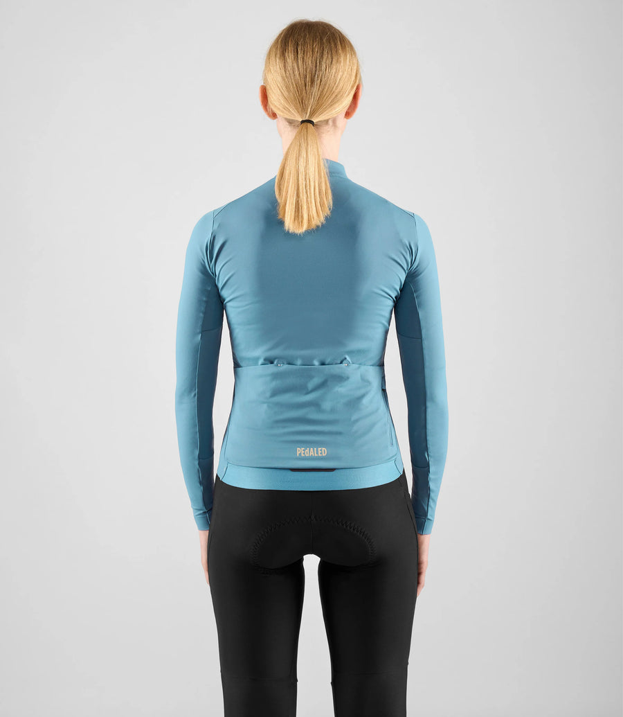 Pedaled Element Women's Long Sleeve Jersey Radtrikot langarm Light Blue