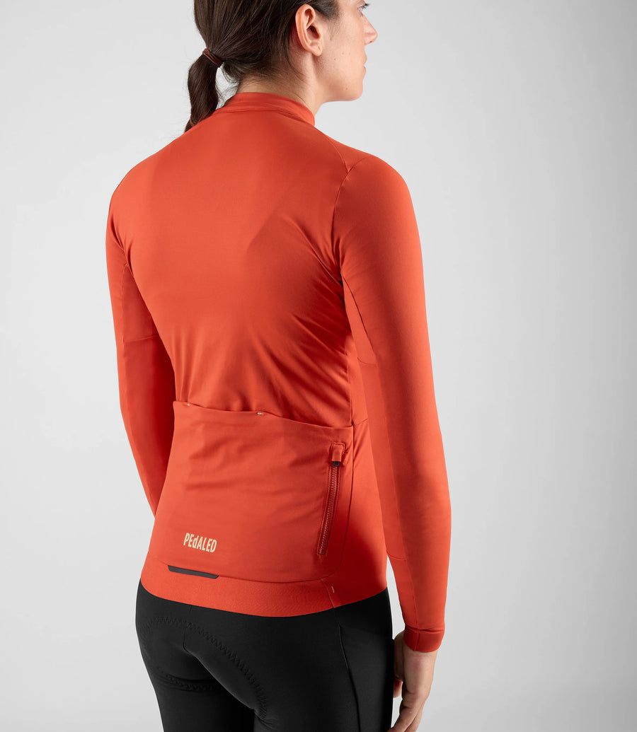 Pedaled Element Women's Long Sleeve Jersey Radtrikot langarm Red