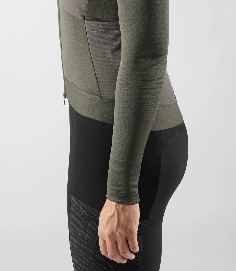 Pedaled Odyssey Windblock Women's Merino Long Sleeve Jersey Radtrikot langarm Grey Ink