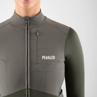 Pedaled Odyssey Windblock Women's Merino Long Sleeve Jersey Radtrikot langarm Grey Ink