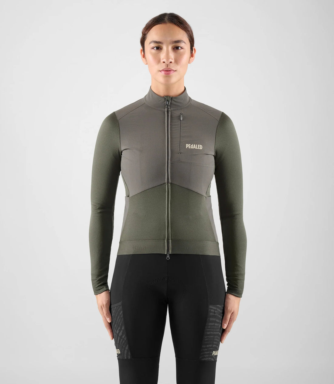 Pedaled Odyssey Windblock Women's Merino Long Sleeve Jersey Radtrikot langarm Grey Ink