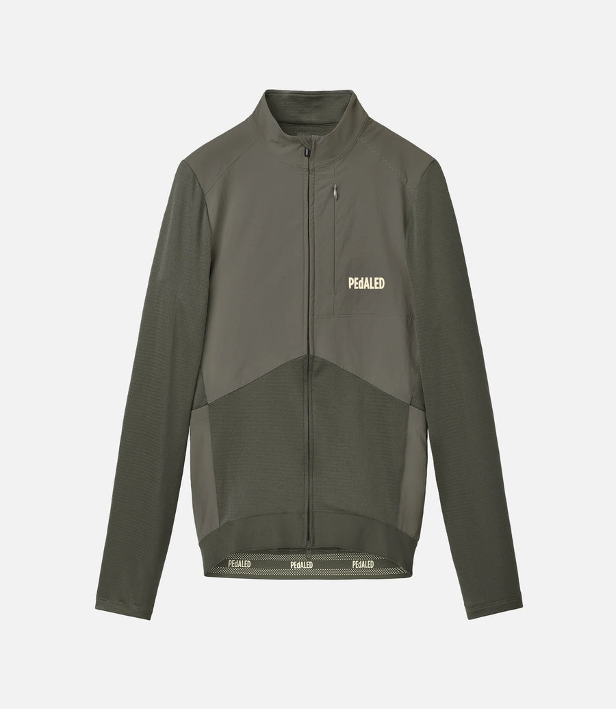 Pedaled Odyssey Windblock Women's Merino Long Sleeve Jersey Radtrikot langarm Grey Ink