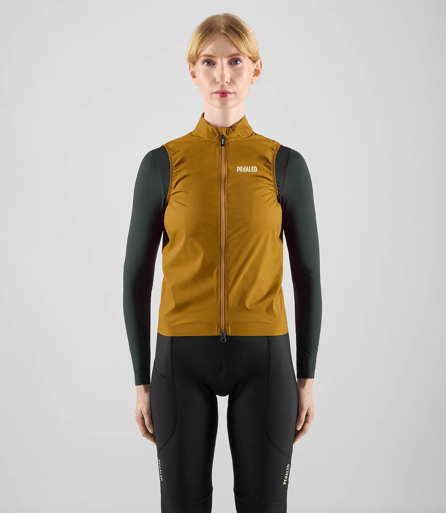 Pedaled Element Women's Waterproof Vest Wasserdichte Weste Mustard