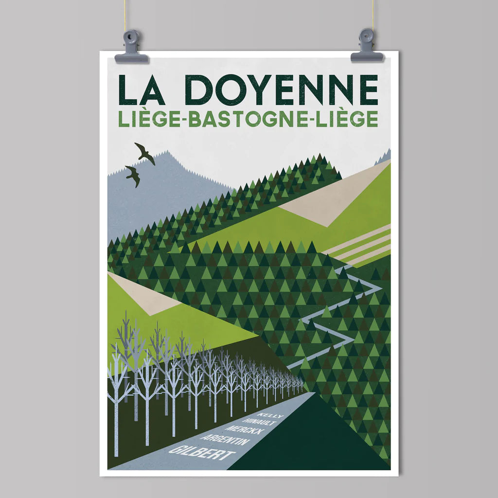 Cycliste fait main La Doyenne: Cyclisme Liège-Bastogne-Liège Impression artistique