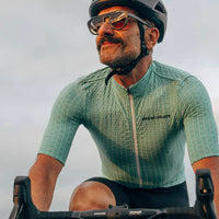 Café du Cycliste Francine Men's Summer Cycling Jersey Radtrikot Green Art Psyche