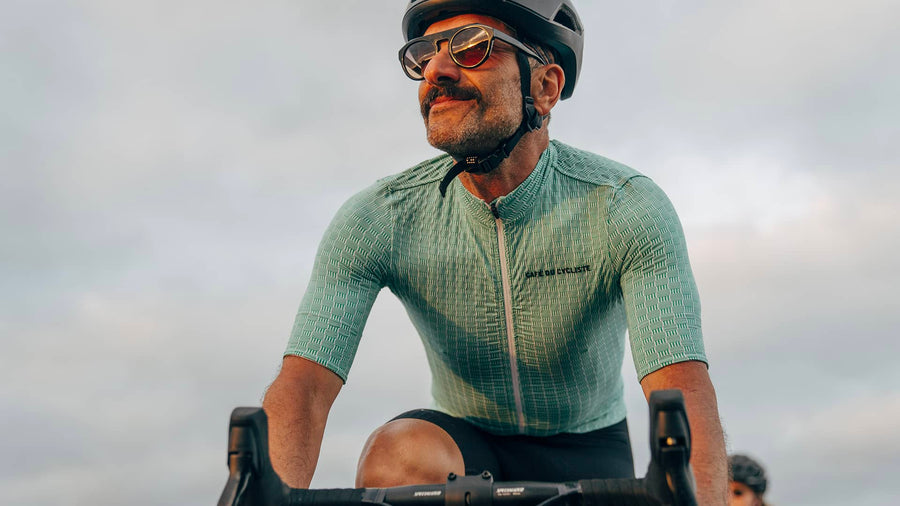 Café du Cycliste Francine Men's Summer Cycling Jersey Radtrikot Green Art Psyche