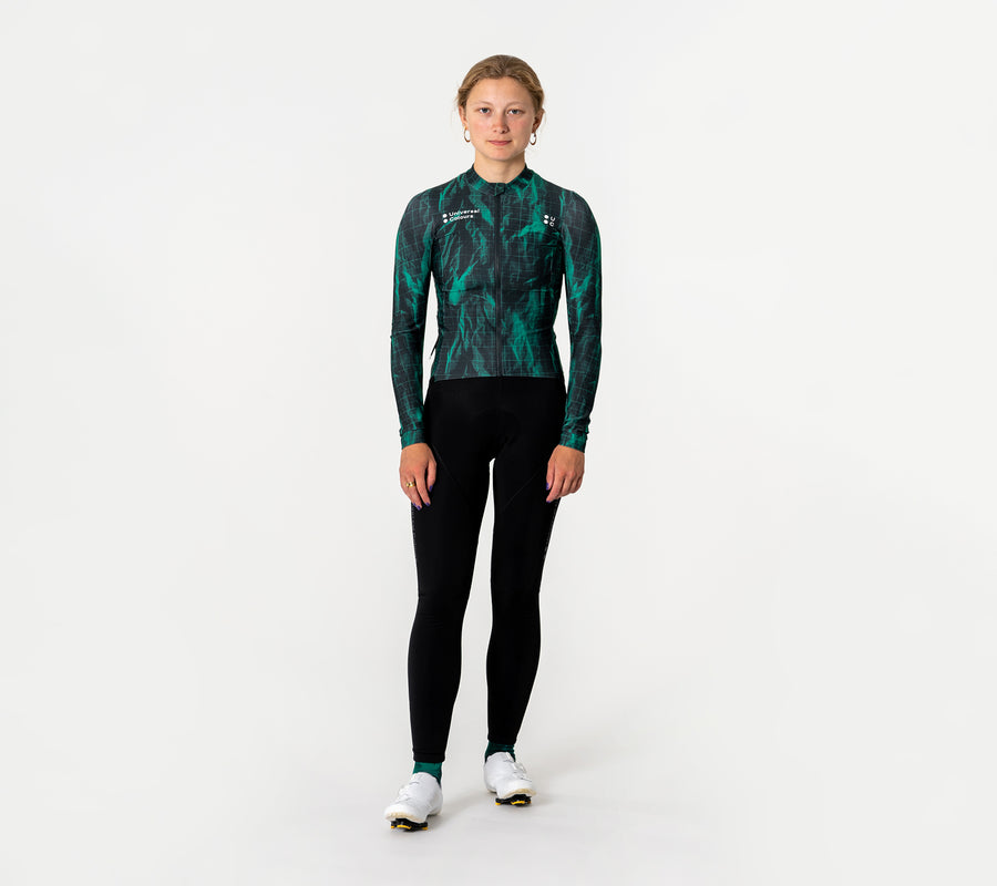 Maglia manica lunga da donna Universal Colors Spectrum griglia verde