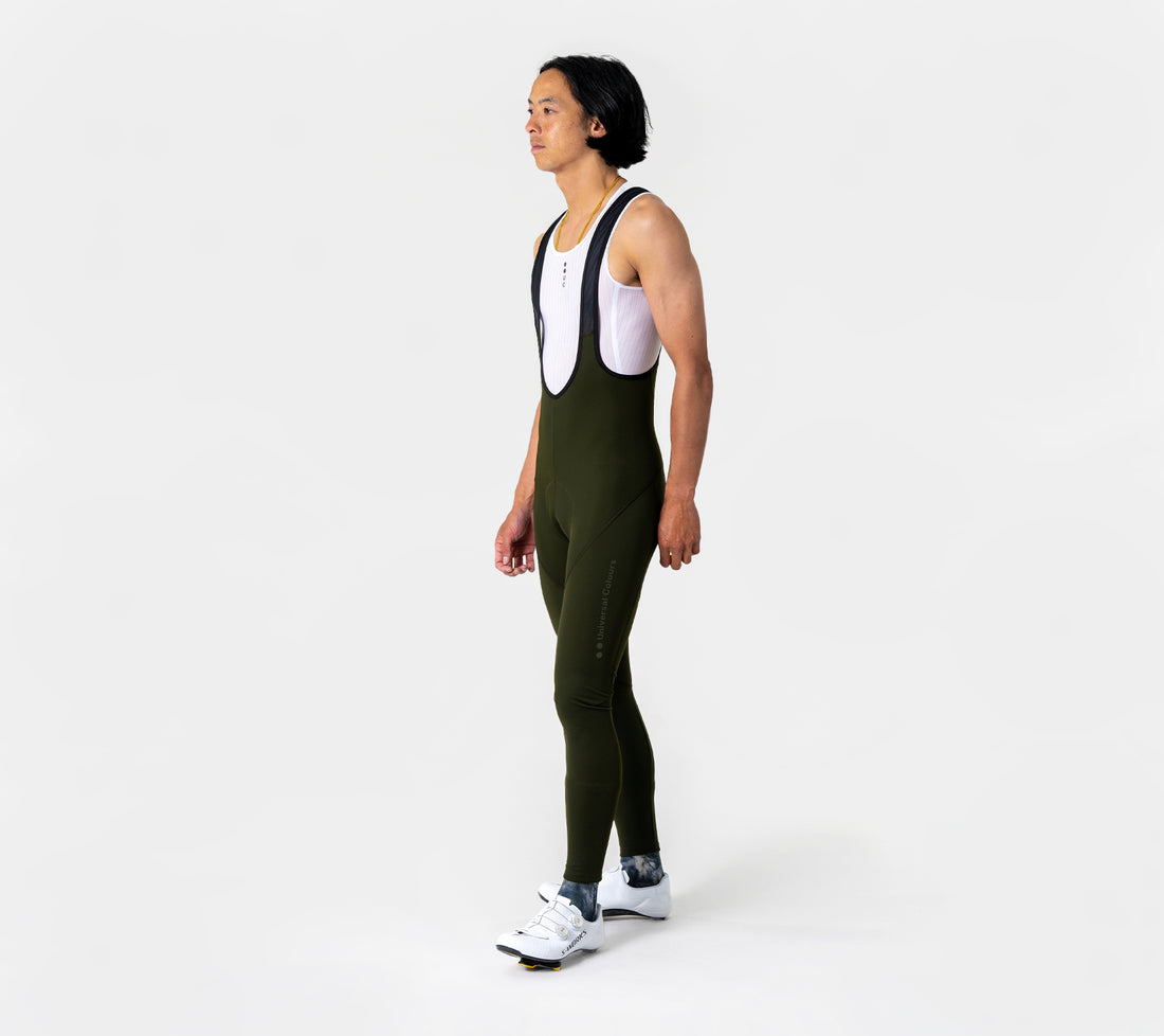 Pantaloni da ciclismo invernali Universal Colors Mono da uomo Bib Tight Canopy Green