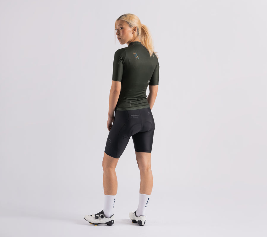 Universal Colours Spectrum Women's Short Sleeve Jersey Radtrikot Deep Green