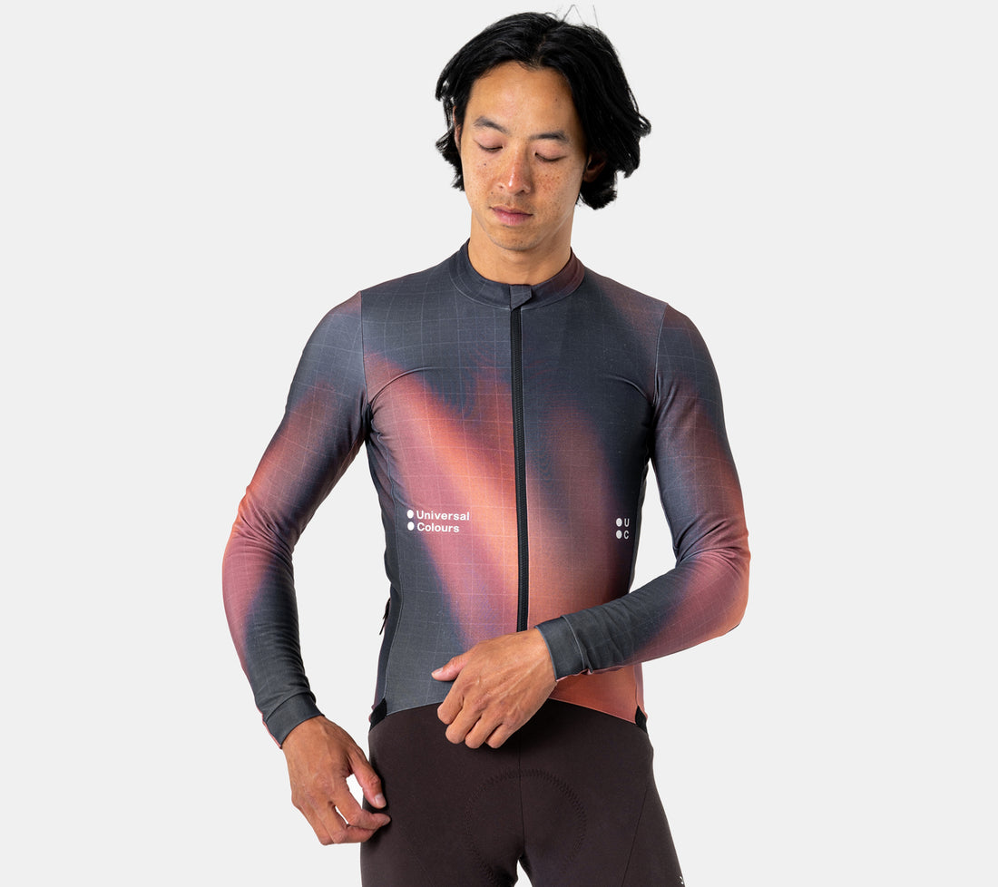 Maglia a maniche lunghe da uomo Universal Colors Spectrum Arancione Blur