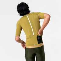 Universal Colours Mono Men's Short Sleeve Jersey Radtrikot Olive Gold