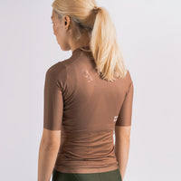 Universal Colours Spectrum Women's Short Sleeve Jersey Radtrikot Caramel Brown