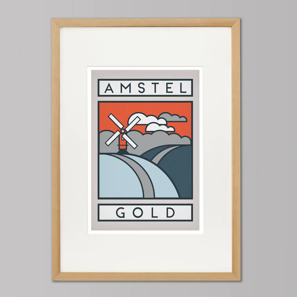 Handmade Cyclist Amstel Gold Cycling Art Print