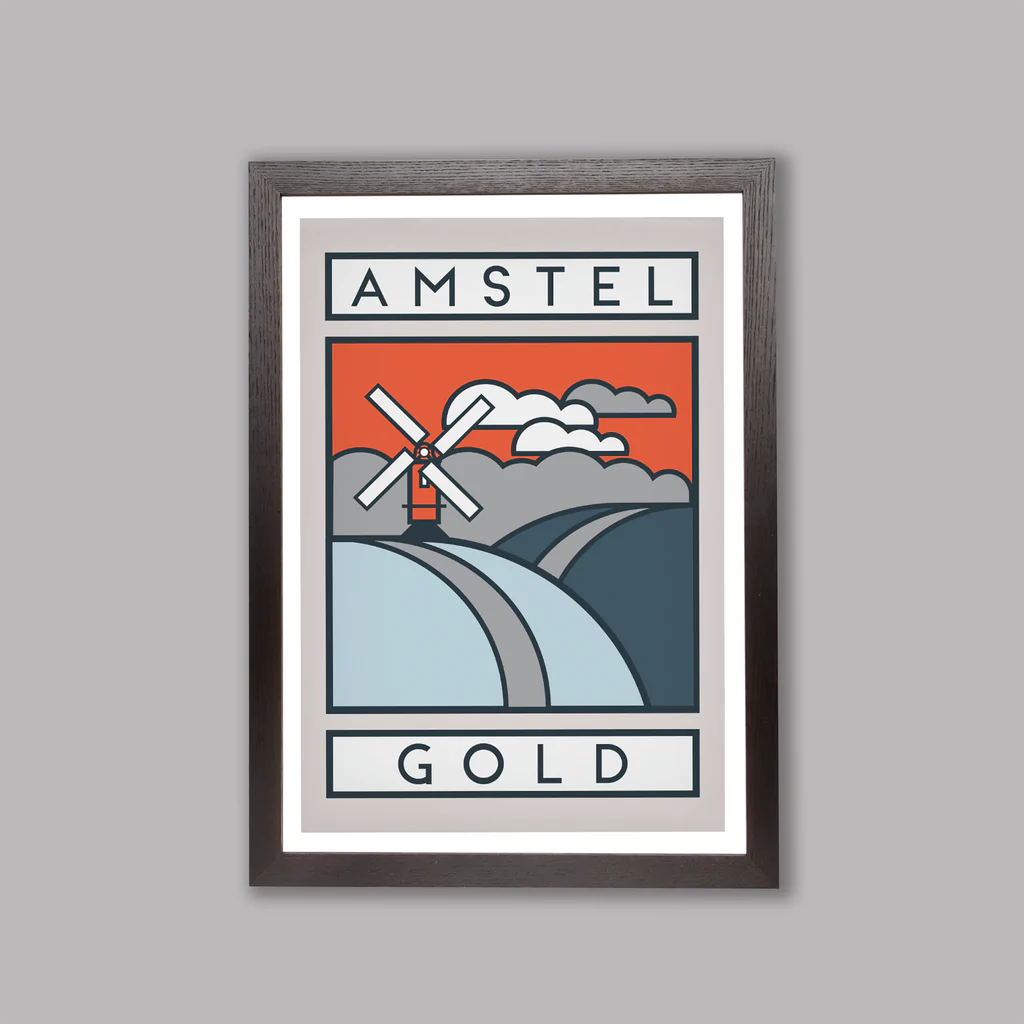 Handmade Cyclist Amstel Gold Cycling Art Print