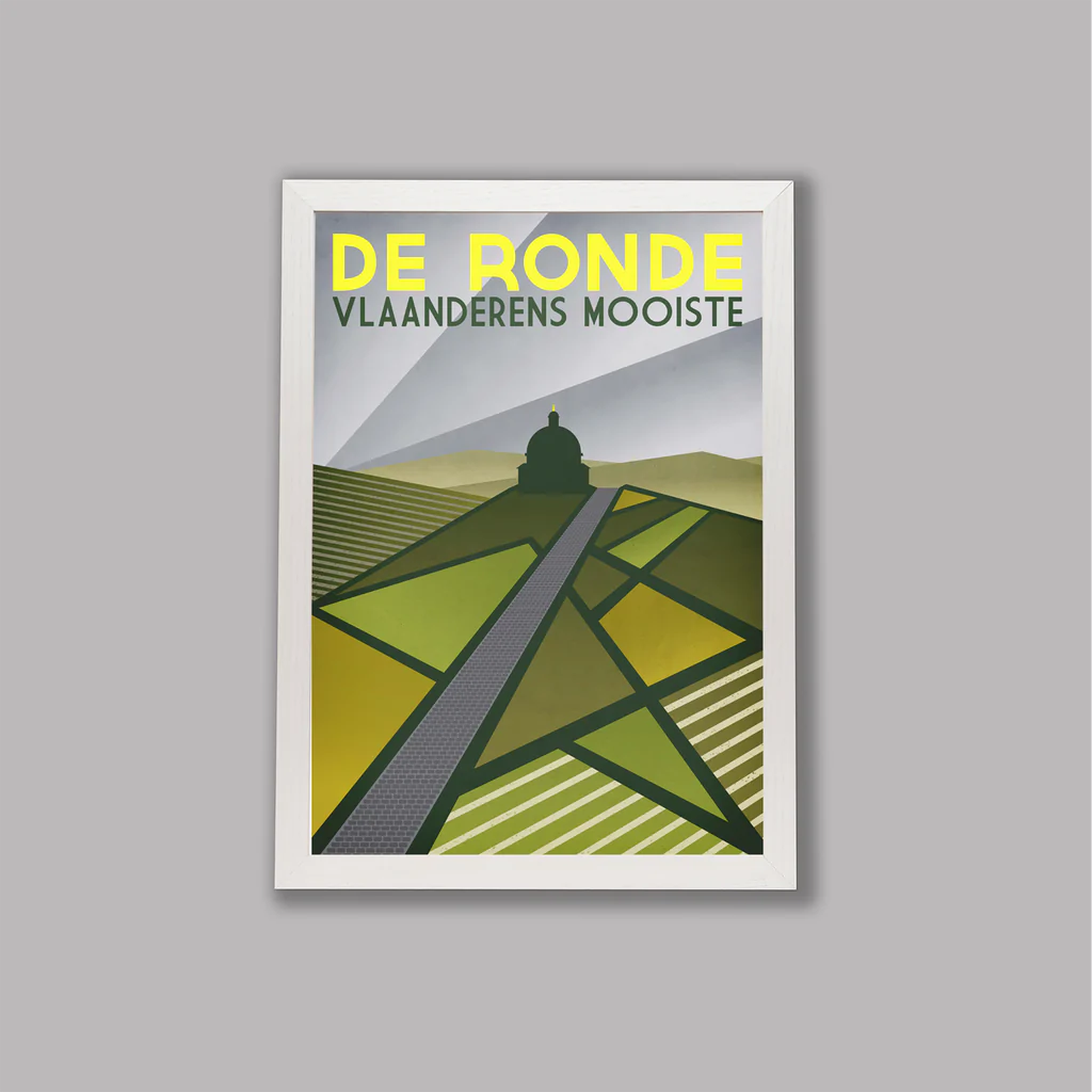 Handmade Cyclist De Ronde: The Tour of Flanders Cycling Art Print