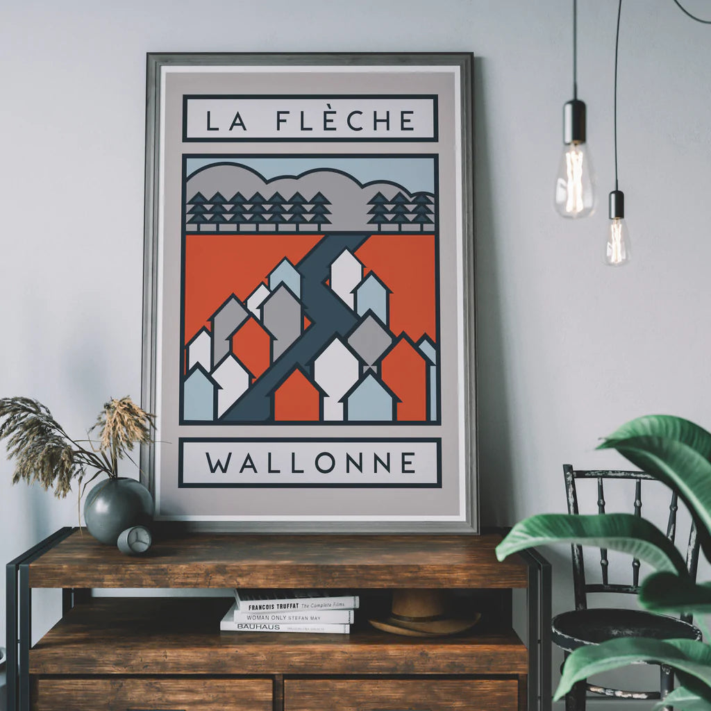 Handmade Cyclist Flèche Wallone Cycling Art Print