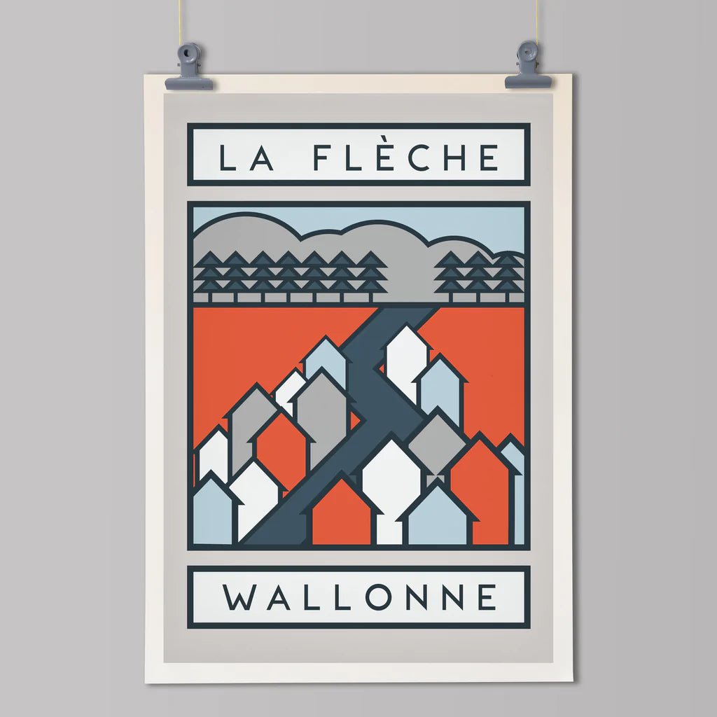 Ciclista fatto a mano Flèche Wallone Cycling Art Print